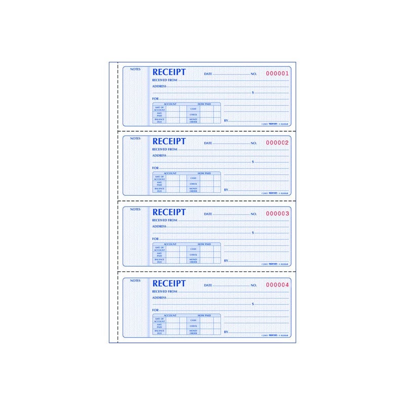 Rediform Formguard Money Receipt Book, 2.75 x 7 Inch, 4x100 Receipts (8L808R) - Image 1